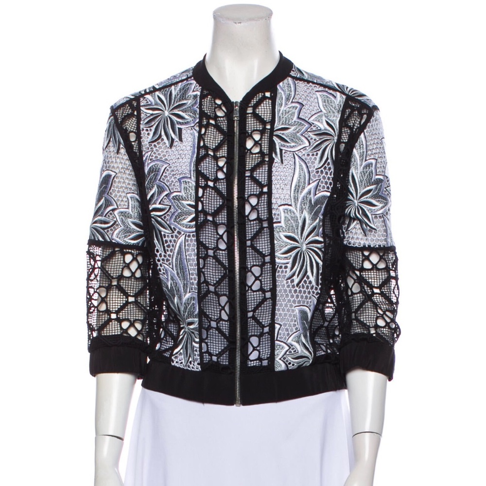 Intermix Lace Bomber Jacket